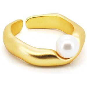 Women Athena's Wisdom Ring Big Freshwater Pearl Hypoallergenic Look Luxury